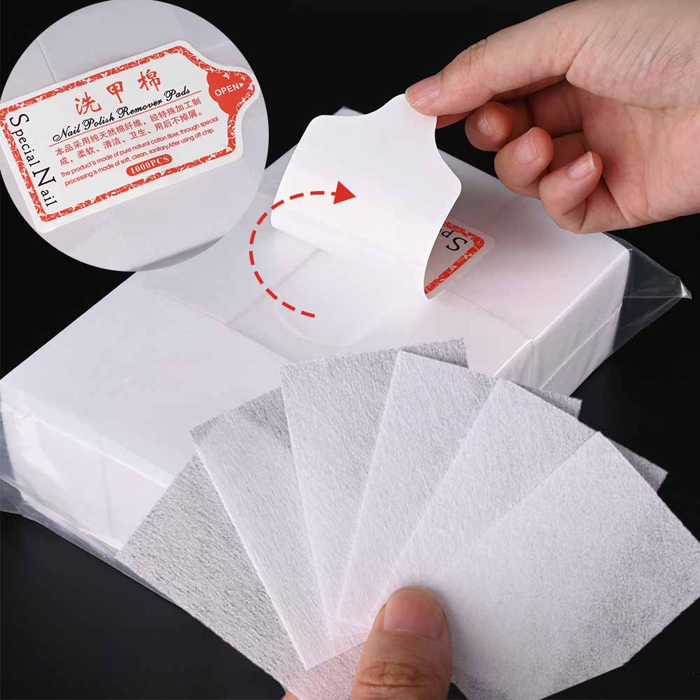 Nail Art Remove - 100/3000Pcs Bantalan Kapas Profesional untuk Kuku