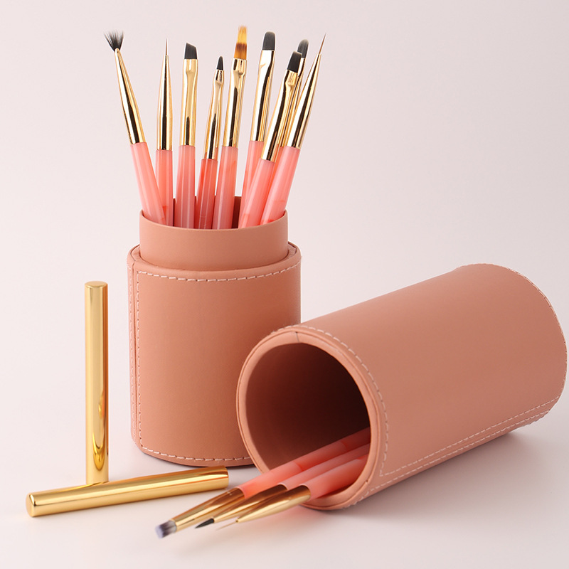 12Pcs Set Kuas Nail Art Gagang - Nail Art Pink Soft ulasan dan harga