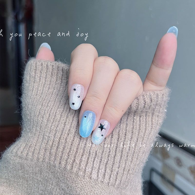 10pcs Kuku Palsu Pendek Bulat  - Nail Art Gliter ulasan dan harga
