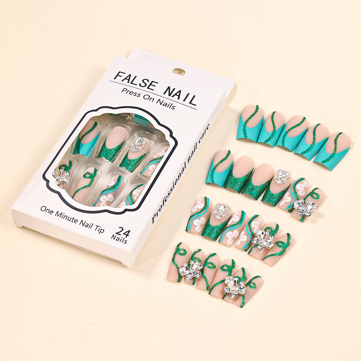 Kuku palsu balerina tekan peti - Nail Art Gliter ulasan dan harga