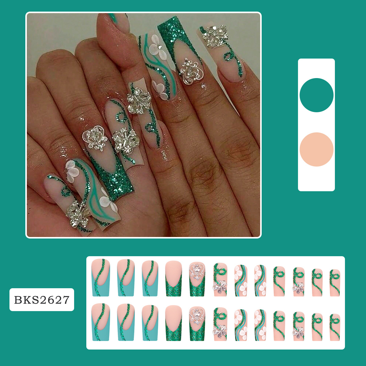 Kuku palsu balerina tekan peti - Nail Art Gliter ulasan dan harga