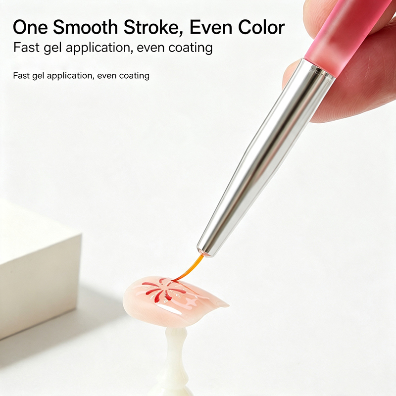 5Pcs Kuas Seni Kuku Transparan - Nail Art Pink Soft ulasan dan harga