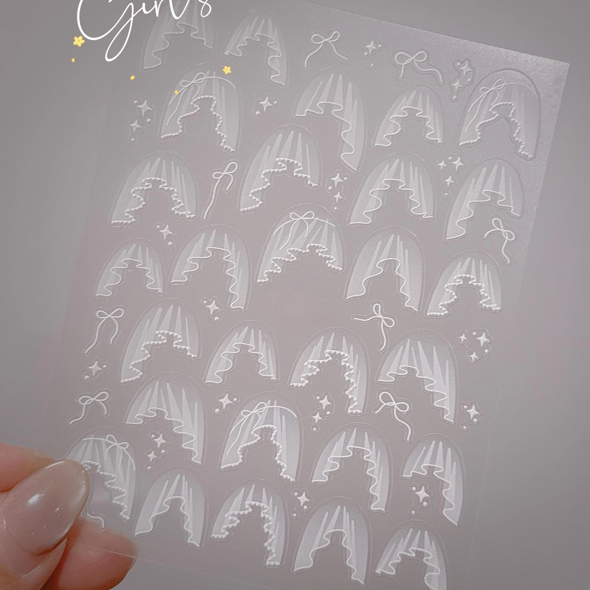 1 Set Stiker Kuku Prancis Rend - Nail Art Pink Soft ulasan dan harga