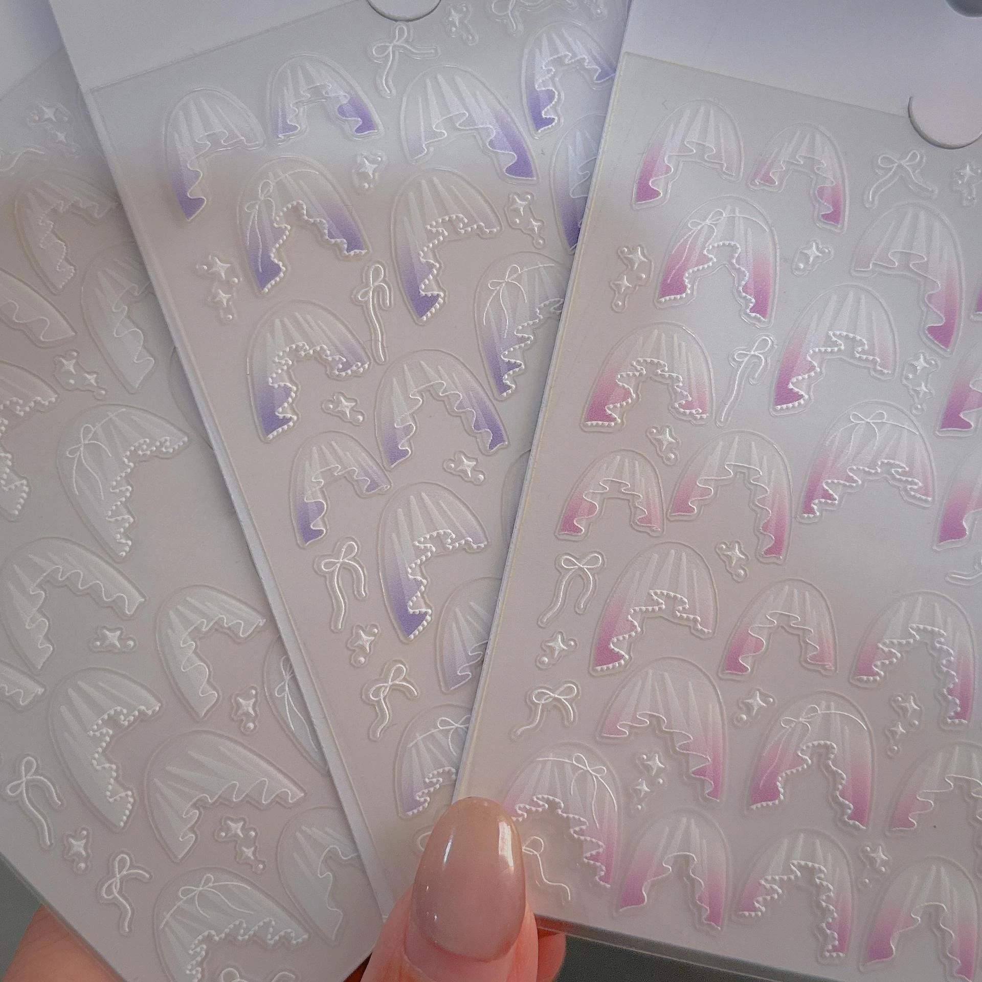 1 Set Stiker Kuku Prancis Rend - Nail Art Pink Soft ulasan dan harga