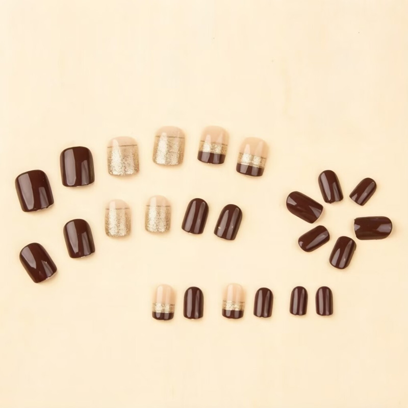 Kuku palsu pendek persegi untu - Nail Art Gliter ulasan dan harga