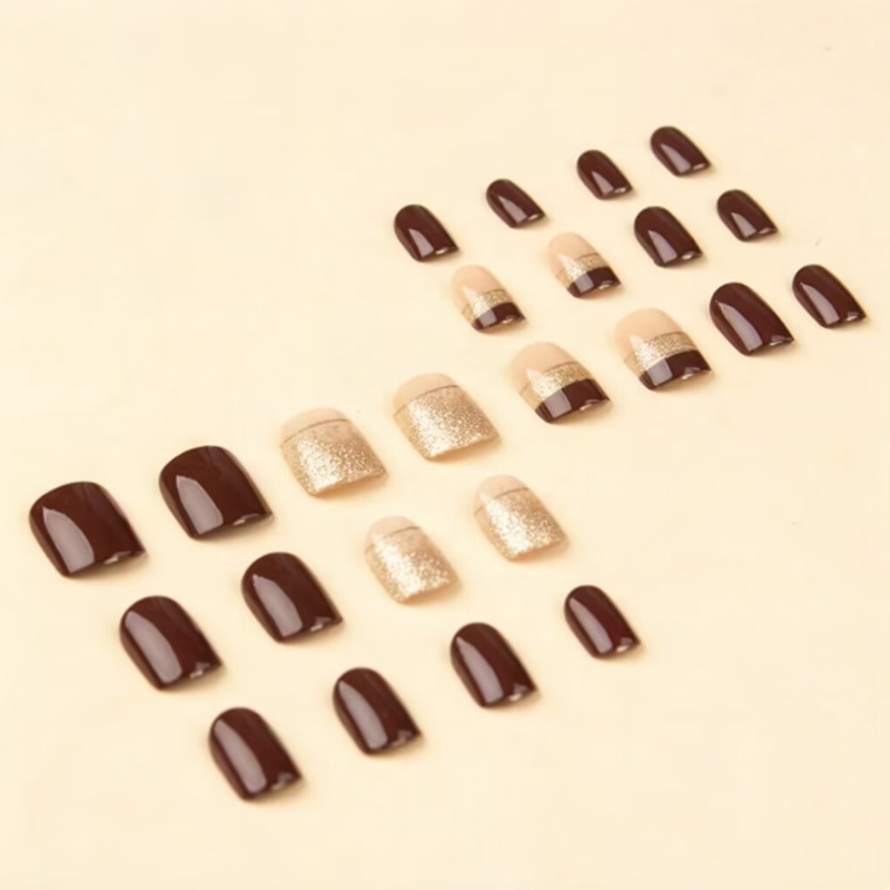 Kuku palsu pendek persegi untu - Nail Art Gliter ulasan dan harga