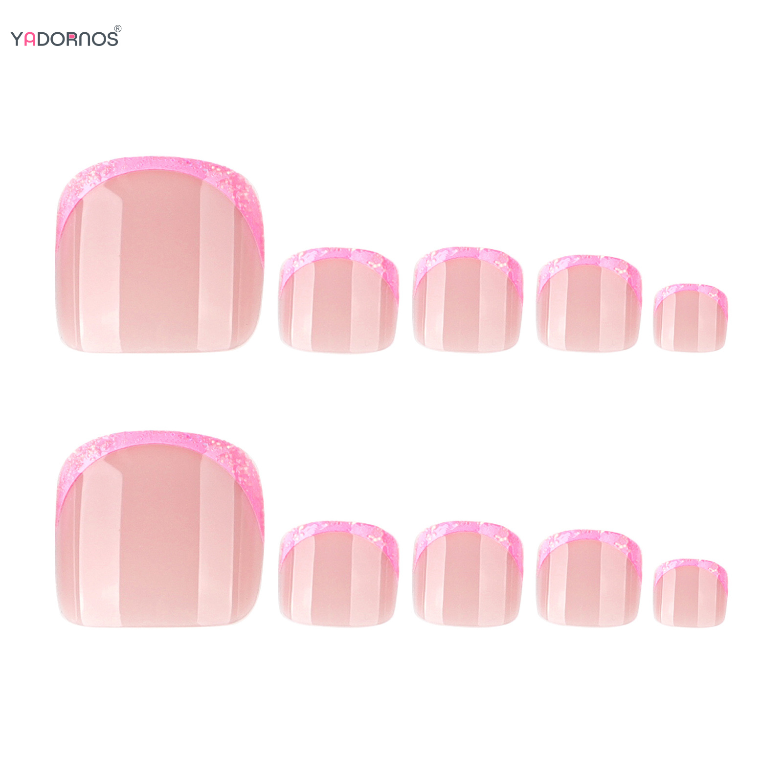 Kuku Kaki Palsu Ujung Perancis - Nail Art Gliter ulasan dan harga