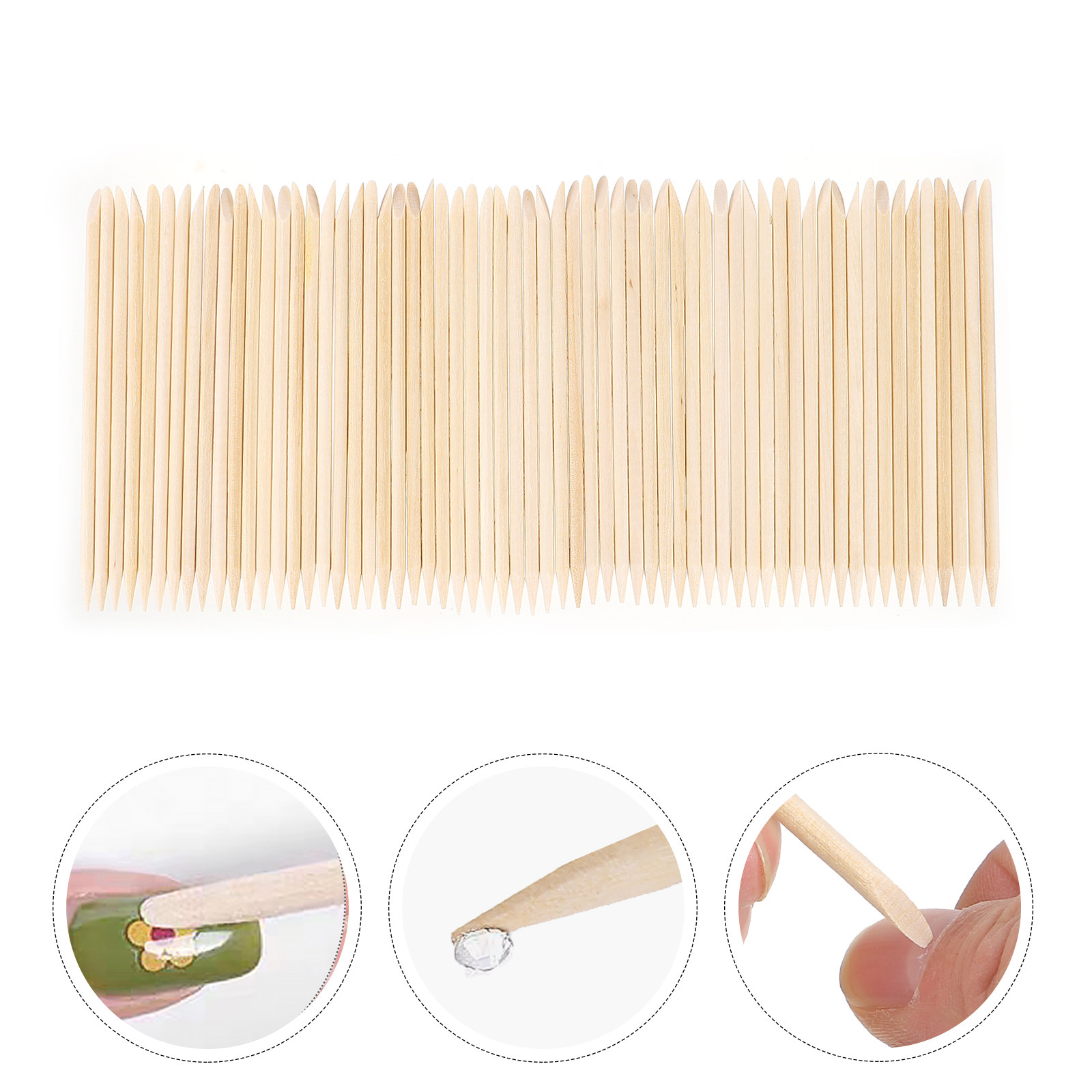 200pcs Stik Kutikula Kayu Oran - Nail Art Remove ulasan dan harga