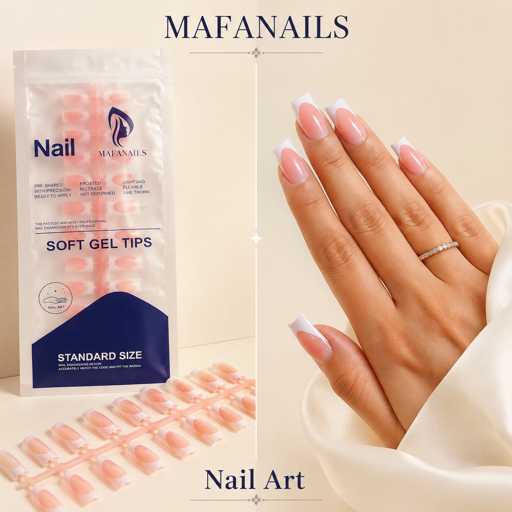 120Pcs Tip Kuku Gel Lembut Fle - Nail Art Pink Soft ulasan dan harga
