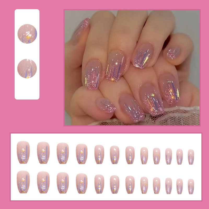 Kuku palsu pendek untuk wanita - Nail Art Gliter ulasan dan harga
