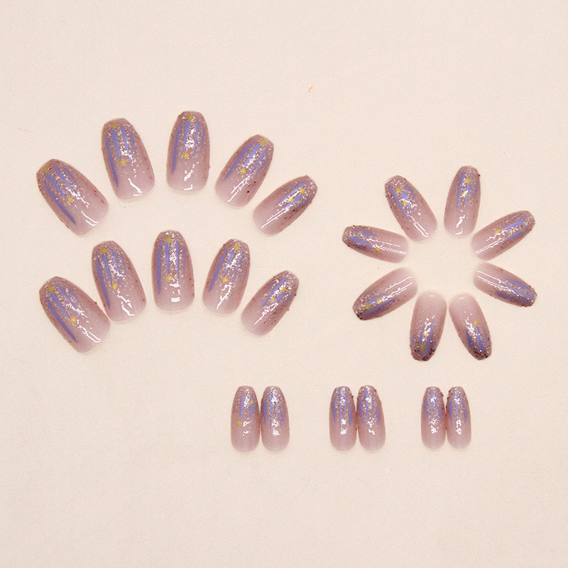 Kuku palsu pendek untuk wanita - Nail Art Gliter ulasan dan harga