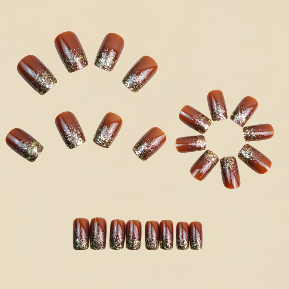 Kuku palsu pendek sedang grada - Nail Art Gliter ulasan dan harga